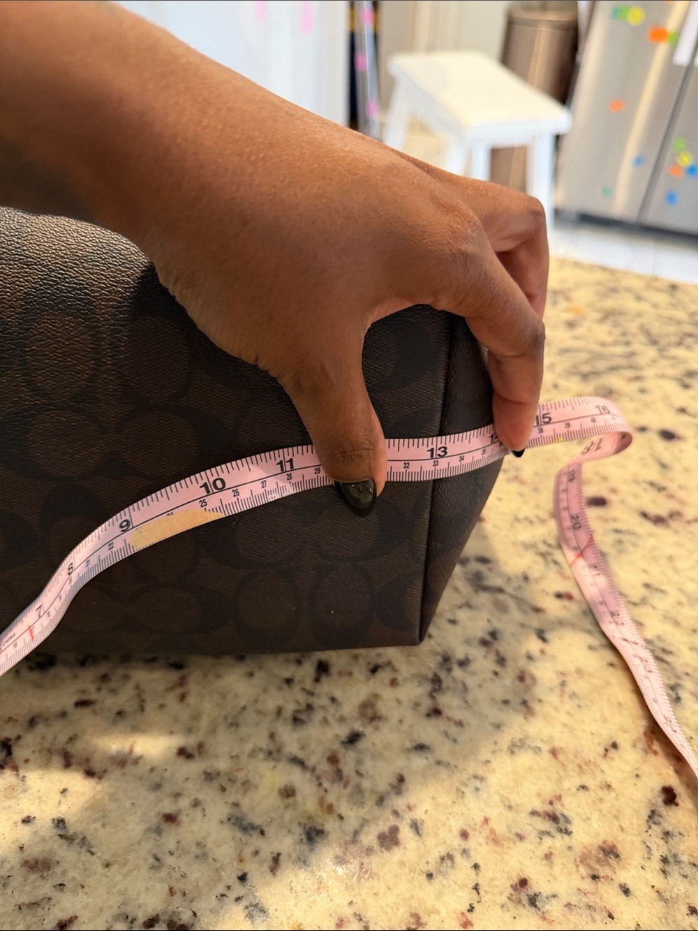 COACH Signature Tote with Red Leather Trim - Picture 11 of 16